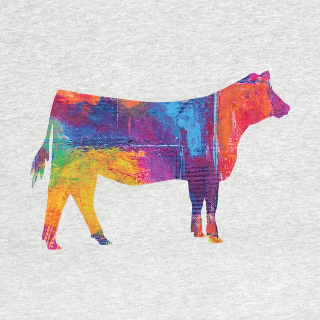 Farmgirl Livestock Show Heifer with Rainbow Pattern by SAMMO